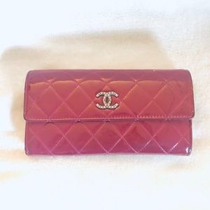 Chanel Pink Patent Leather Wallet